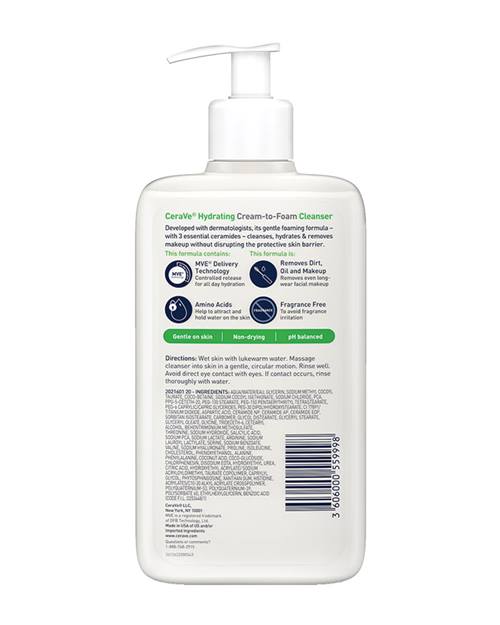 Cerave Hydrating Cream-to-Foam Cleanser - 355 ml