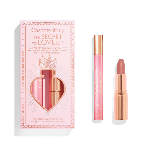 Charlotte tilbury the secret to LOVE kit Full size lipstick pillow talk Love frequency Eaude perfume vaporisateur spray Mini 10Ml