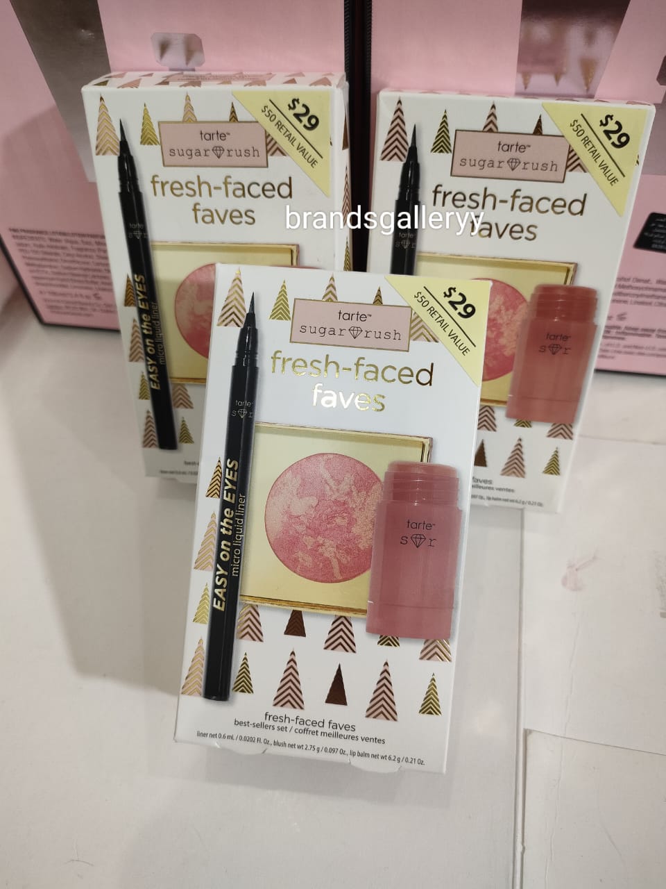 Tarte fresh faced faves Trio set full size liner full size lip travel size lip