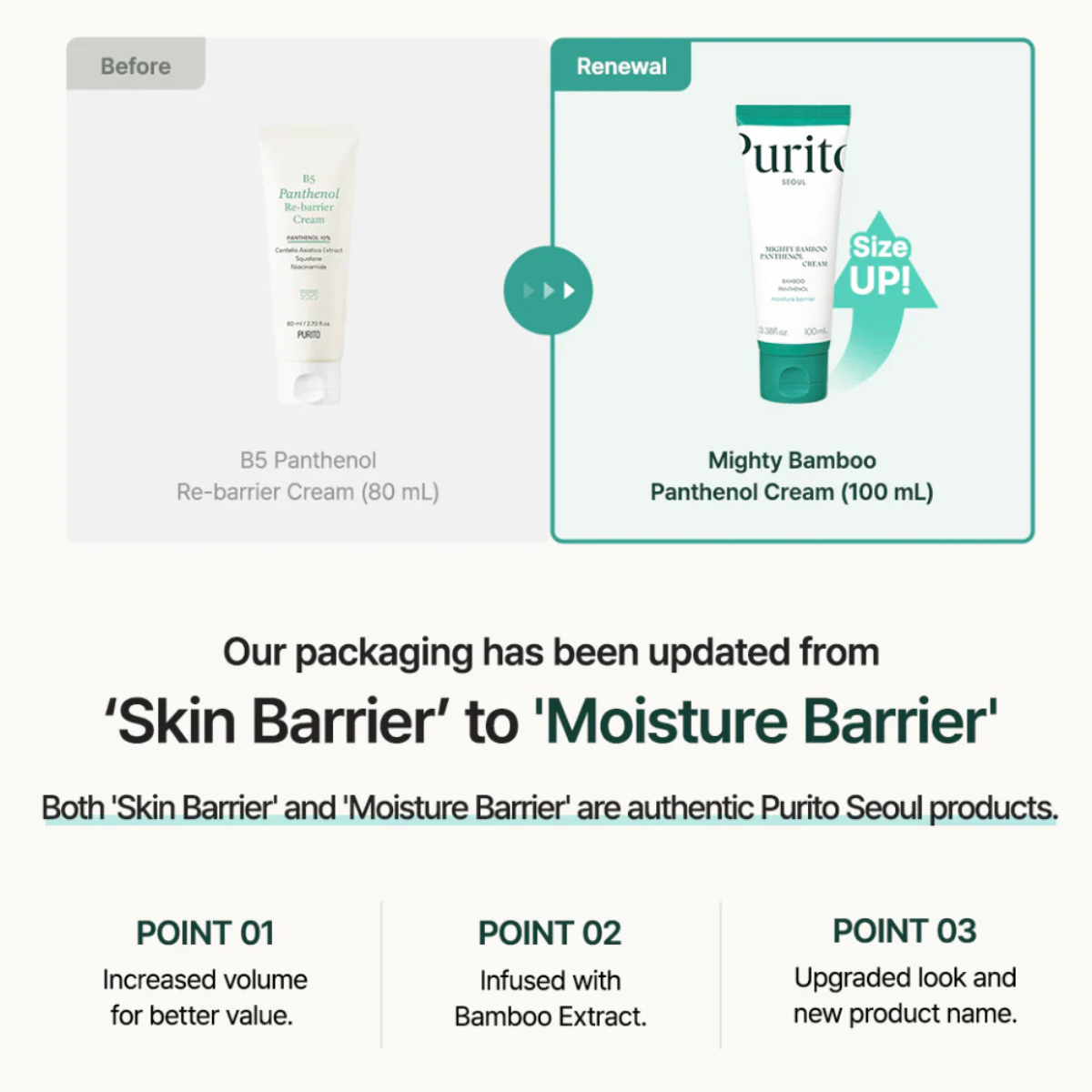 PURITO SEOUL Mighty Bamboo Panthenol Cream 100ml