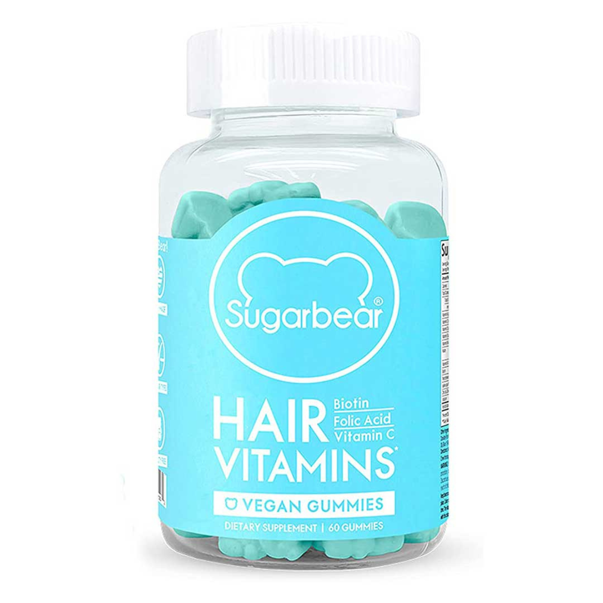 Sugar Bear Hair - Hair Vitamins, 60 Veggie Gummies, Prevents Loss of Hair