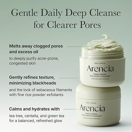 Arencia Refresh green rice mochi cleanser