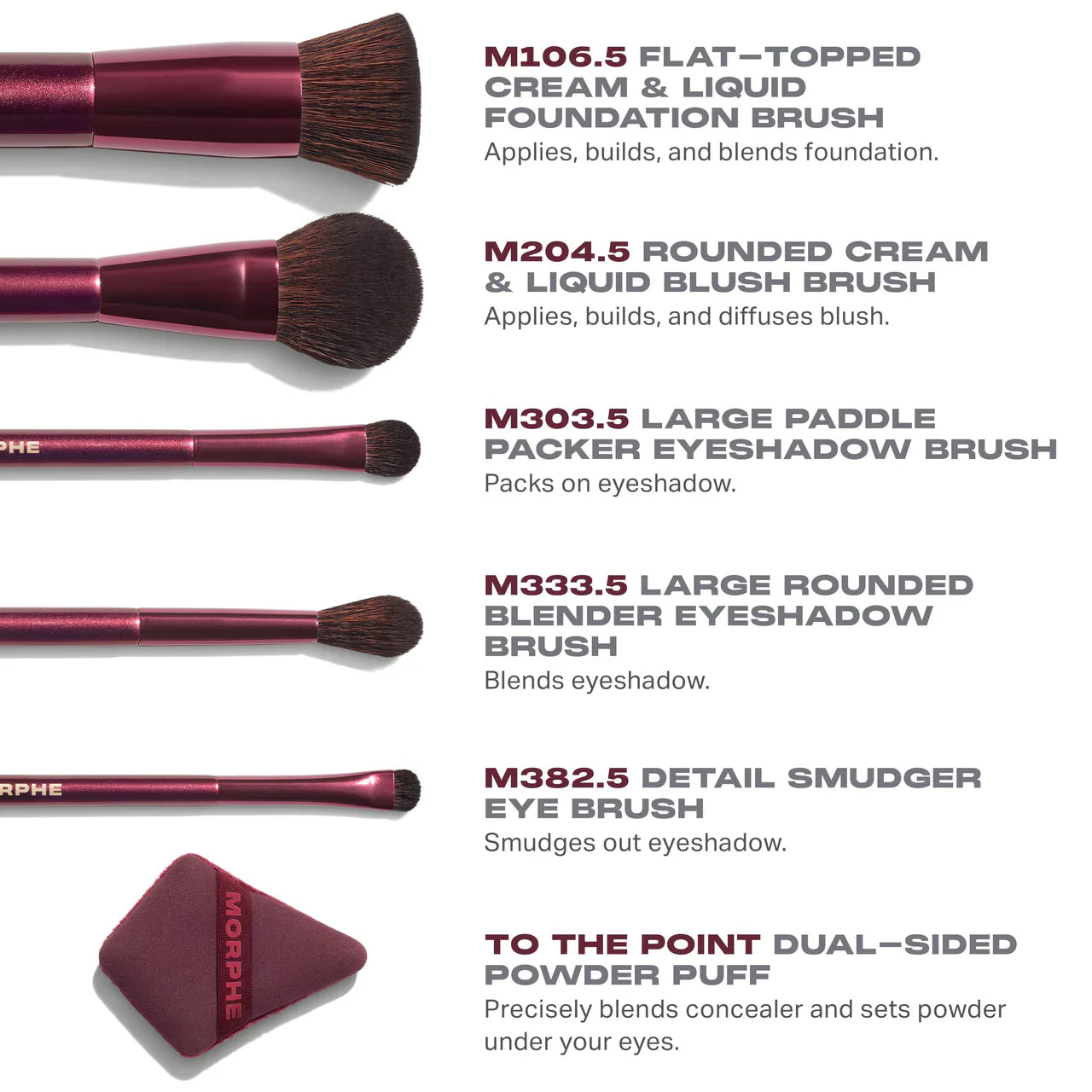 Morphe - Rebellious 6-Piece Brush & Tool Set