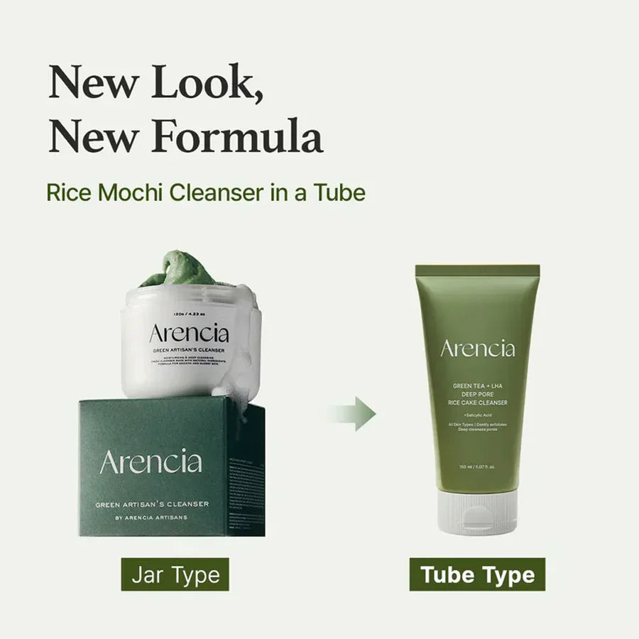 Arencia Green tea LHA rice cake cleanser
