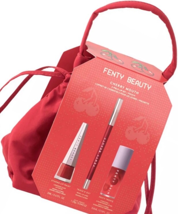 Fenty Beauty by Rihanna  Cherry Mouth 3-Piece Lip Set + Pouch