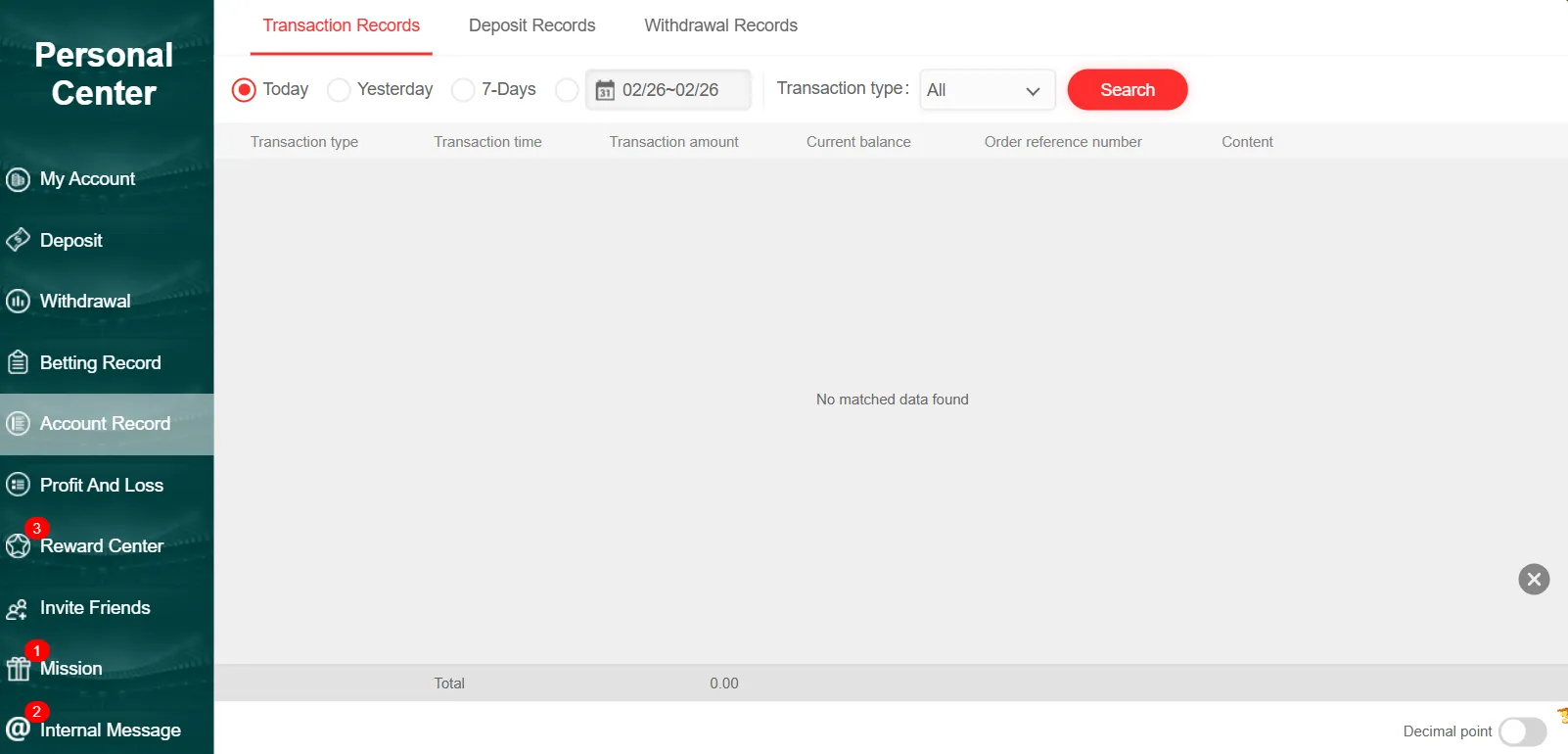 Done55 deposit and transaction history